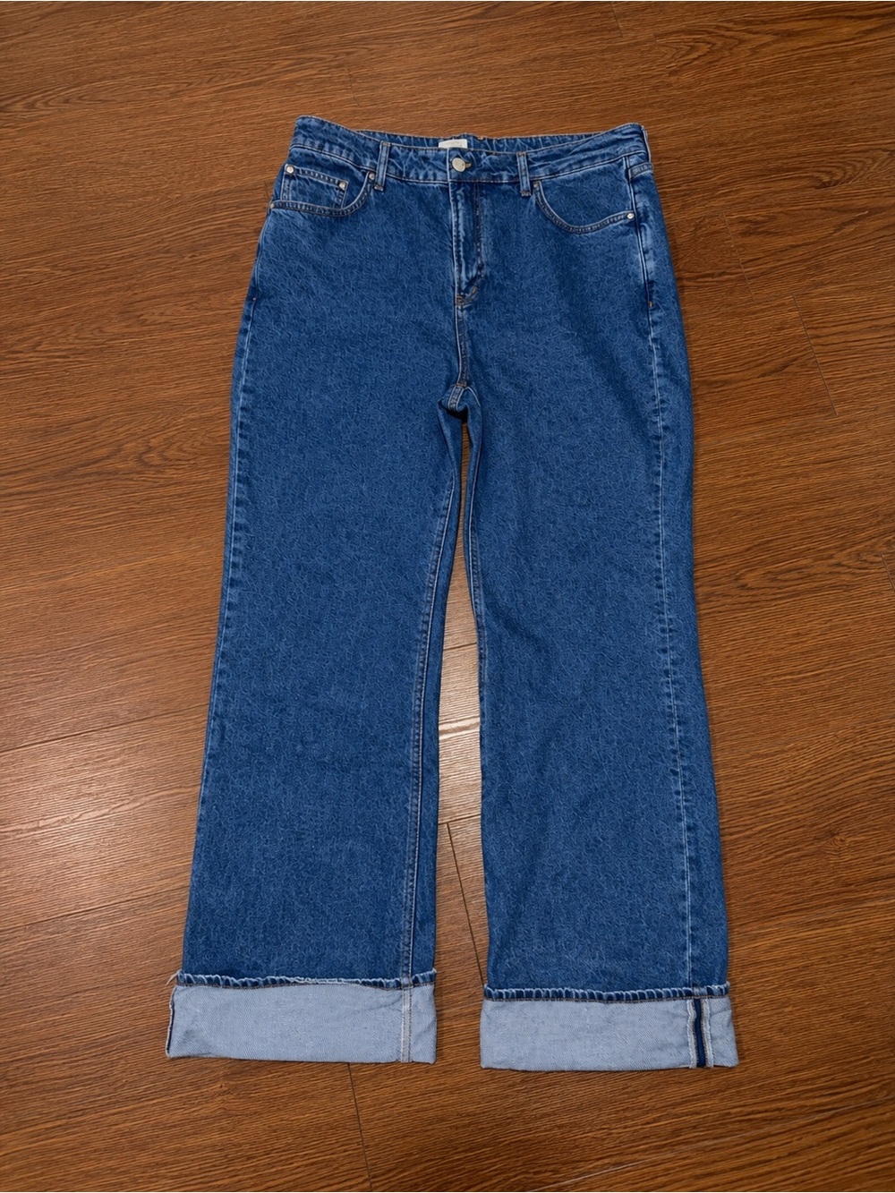 The Austyn High-Rise Cuffed Wide-Leg Jeans by Pilcro Sz 24W